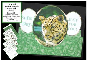 Leopard - on the Wild Side - Oval Stepper Card Kit