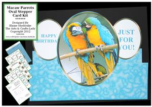 Macaws - on the Wild Side - Oval Stepper Card Kit