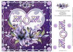 8 x 8 Inch Lily Mom Heart for Mothers Day or Birthday Card
