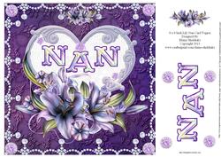 8 x 8 Inch Lily Nan Heart Birthday Card Topper