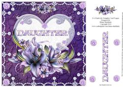 8 x 8 Inch Lily Daughter Heart Birthday Card Topper