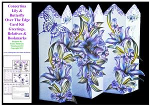 Lily & Butterfly Over the Edge Concertina Card Kit