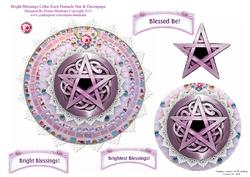 Bright Blessings Celtic Knot Pentacle Star Decoupage