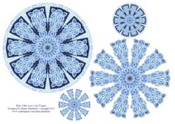 Blue Celtic Lace & Pearls Vintage Style Card Toppers