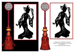 Oriental Lady & Tassel Digi Card Topper