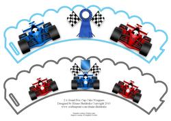 2 x Grand Prix Motor Racing Cup Cake Wrappers