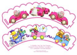 2 x Birthday Girls Cars & Trains Cup Cake Wrappers