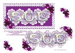 Dl Lace Heart "sue" Card Topper with Decoupage