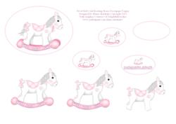 Sweet Baby Girl Rocking Horse Decoupage Topper