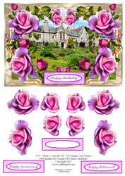 N.t. Cothele, Cornwall, Uk - Decoupage Card Topper