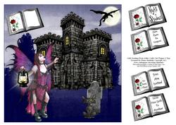 Goth Fairy Greetings from Gothic Castle Card Topper & Tags