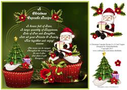 A Christmas Cupcake Recipe (1) 8" x 8" Card Topper