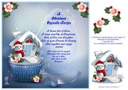 A Christmas Cupcake Recipe (2) 8" x 8" Card Topper