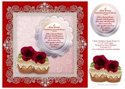 Ruby Wedding Anniversary Cupcake Recipe (1) 8x8 Card Topper