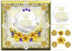 A Golden Wedding Anniversary Cake Recipe (1) 8x8 Card Topper