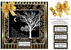 Owl Friends - 8 X8 Black Gold for Men & Women