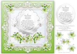 8 x 8 Pearl Wedding Recipe for Happiness Card Topper