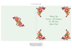 8 x 8 Card Insert "roses & Tulips" on Green with Verse