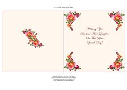 8 x 8 Card Insert "roses & Tulips" on Peach with Verse