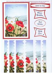 Poppy Field with Daisies & Forget Me Nots Birthday