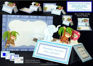 Animal Fun - Pop-up Box Card with Matching Envelope