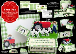 Farm Fun - Pop-up Box Card Kit & Matching Envelope