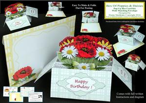 Poppies & Daisies - 3D Pop-up Box Card Kit & Envelope