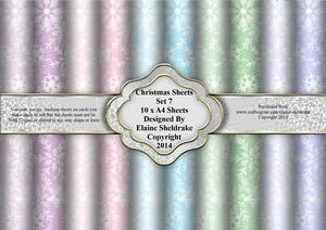 Christmas Sheets Set 7 - 10 x A4 Backing Paper Sheets