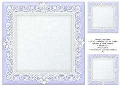 8" x 8" Blue (3) Lace Frame Plus Two 4" x 4" Frames