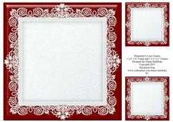 8" x 8" Burgundy (1) Lace Frame Plus Two 4" x 4" Frames