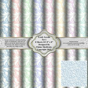 8" x 8" Leafy Scrolls Set 1 Backing Papers
