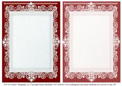 Burgundy (1) Lace Frames - 2 x A5