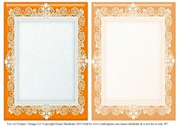 Orange (1) Lace Frames - 2 x A5