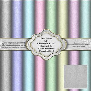 8" x 8" Faux Denim Set 1 Backing Papers