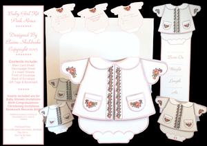 Baby Girls Set 1 Card Kit, Envelope,inserts, Tags & Bookmark