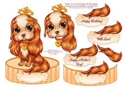 Puppy Love - Shaped Card Topper with Decoupage