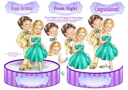 Prom Night or Engagement - Shaped Card Topper with Decoupage