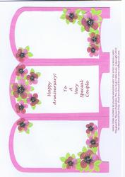 Dark Pink Flower Blossom Tri Fold Screen Card Anniversary