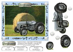 Ferguson Vintage Tractor - Card Topper with Decoupage