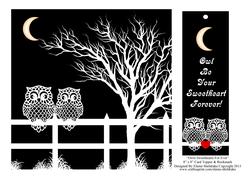 Owl Be Your Sweetheart - 8" x 8" Card Topper & Bookmark