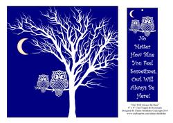 Owl Will Always Be Here - 8" x 8" Card Topper & Bookmark