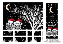 What a Hoot Owl It's Christmas - 8" x 8" Topper & Bookmark