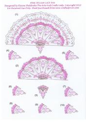 Pink Vellum Lace Fan Step by Step for Cards & Scrapbooking