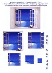 Window on Paradise -pyramid Stacker Card Bon Voyage Holiday