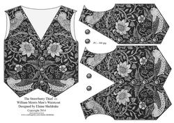 Strawberry Thief (2) Men's Waistcoat Vest Card Topper