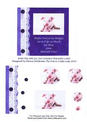 Baby Pig Special Day Double Pyramid Card