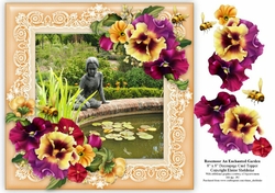 Rosemoor An Enchanted Garden 8 x 8 Floral Decoupage Card Sheet