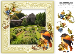 Cothele (2) An Enchanted Garden 8 x 8 Floral Decoupage Card Sheet