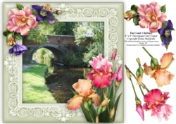 The Canal Chirbury - 8 x 8 Floral Decoupage Card Topper