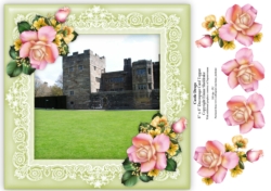 Castle Drogo, Dartmoor, Devon - 8 x 8 Floral Decoupage Card Topper
